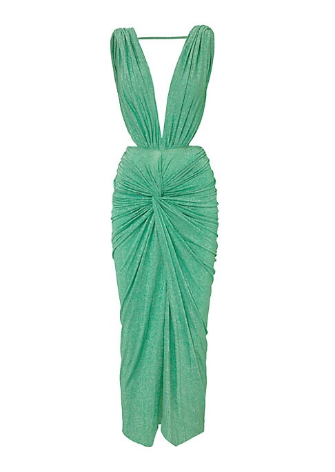 Ruched V-Neck Maxi Dress