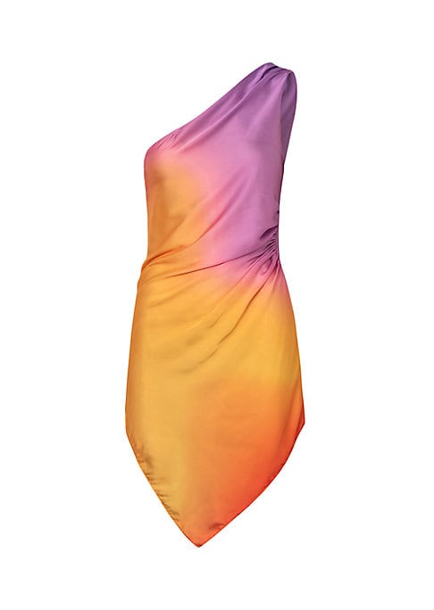 Lustrous Satin One-Shoulder Dress