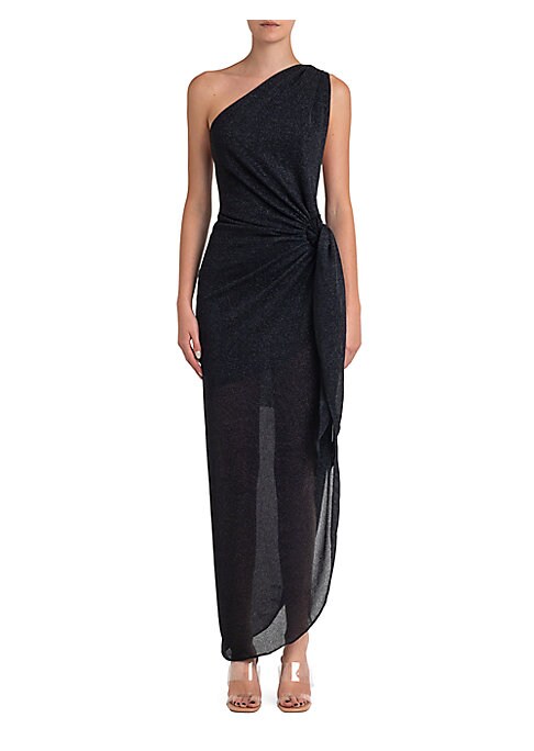 Glossy One-Shoulder Beach Dress