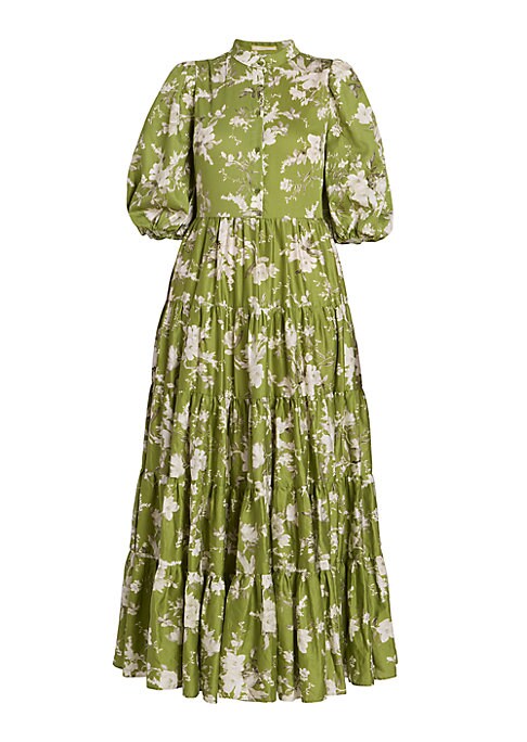 Puff Sleeve Cotton Maxi Dress