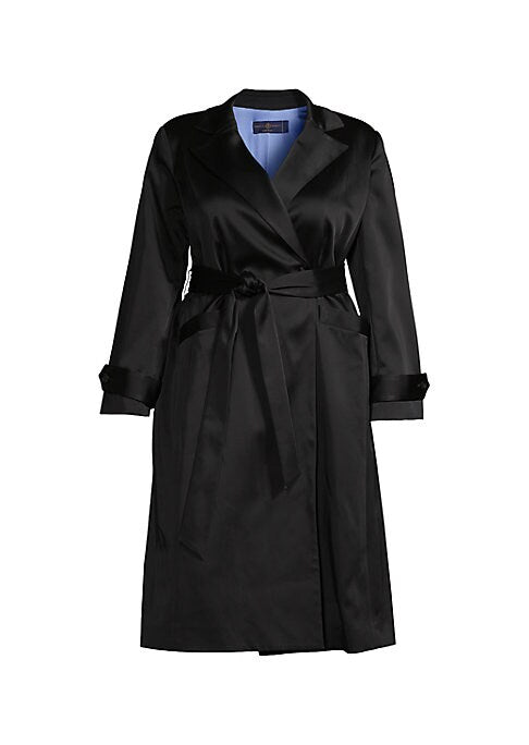 Chic Satin Belted Coat