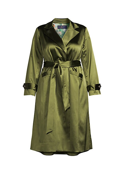 Lustrous Satin Belted Coat