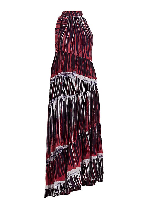 Abstract Tiered Maxi Dress