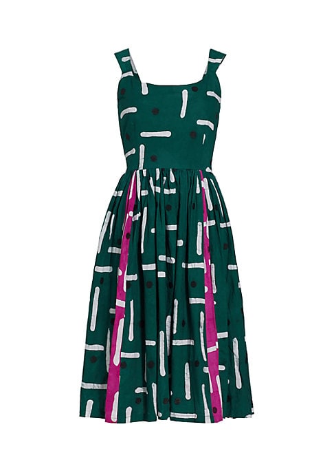 Abstract Print Midi Dress