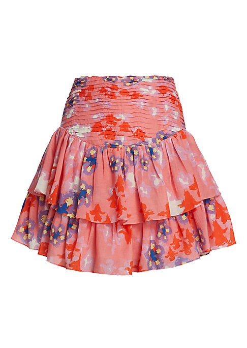 Floral Ruffle Mini Skirt