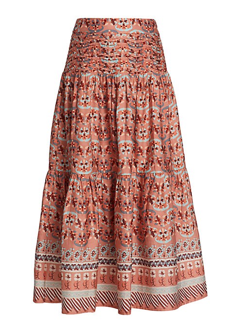 Geometric Pleated Midi Skirt