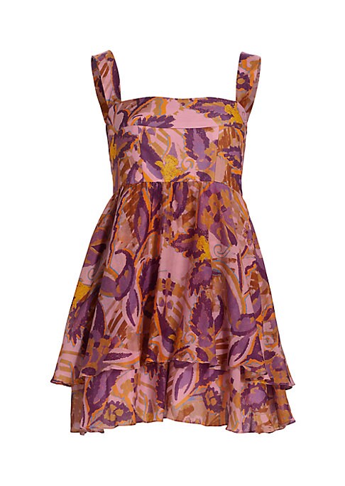 Geometric Ruffle Mini Dress