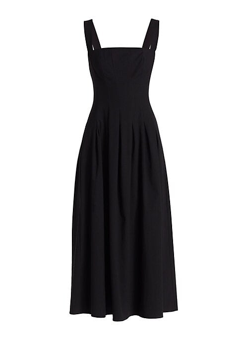 Square Neck Flare Midi Dress