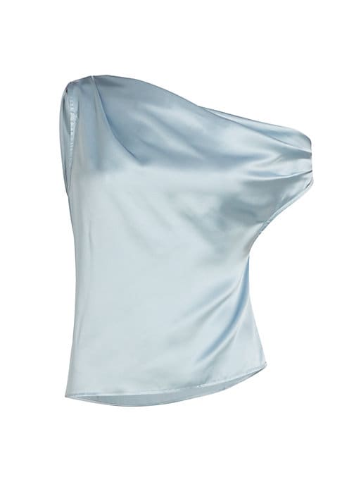 Draped Silk One-Shoulder Top