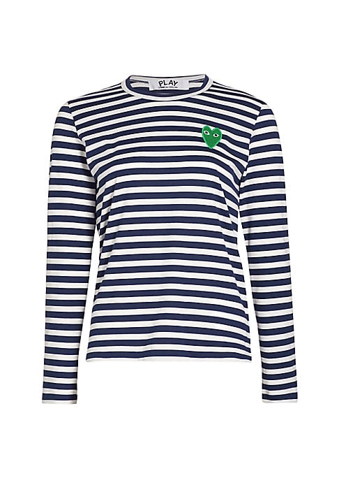 Heart Emblem Striped Tee