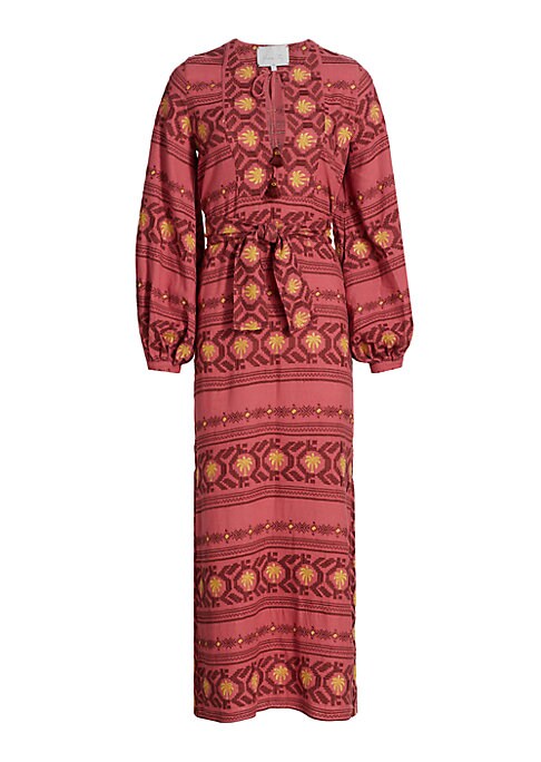 Embroidered Maxi Tunic Dress