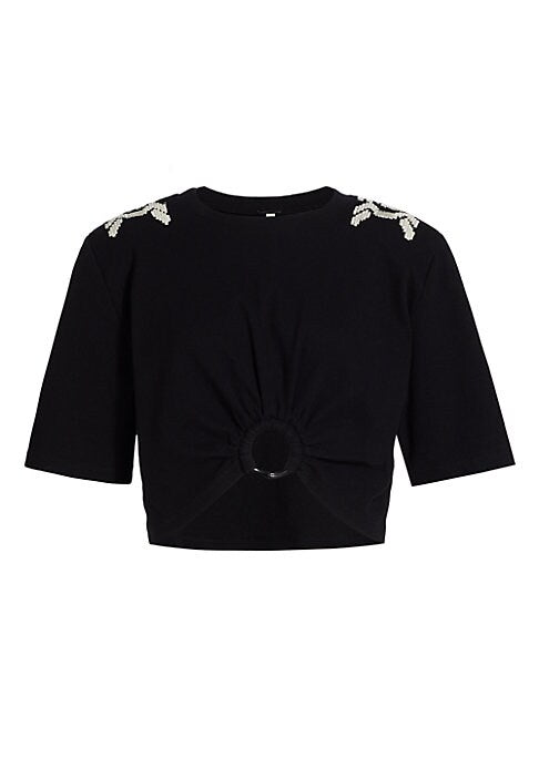 Embroidered Ring Crop Tee