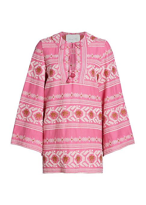 Embroidered Bell Sleeve Dress