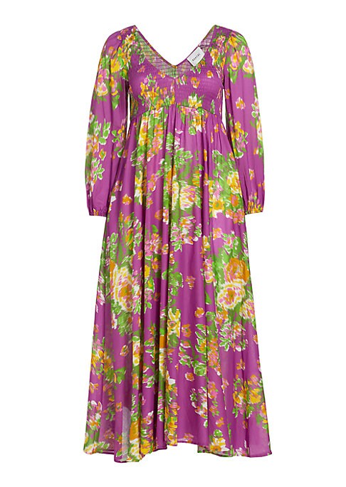 Floral Balloon Sleeve Dress
