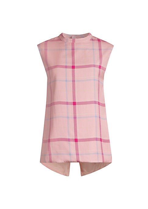 Plaid Split Back Top