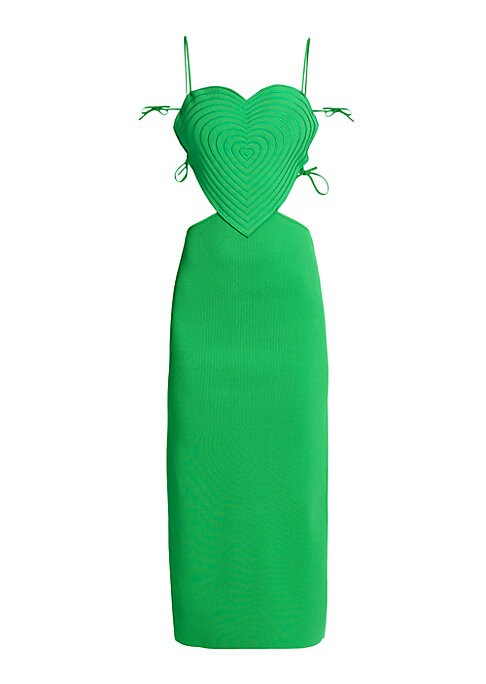 Embroidered Heart Midi Dress