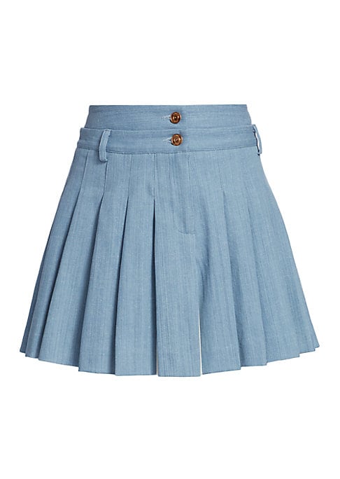Pleated Denim Skirt Delight