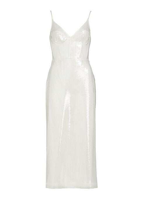Sparkling V-Neck Midi Dress