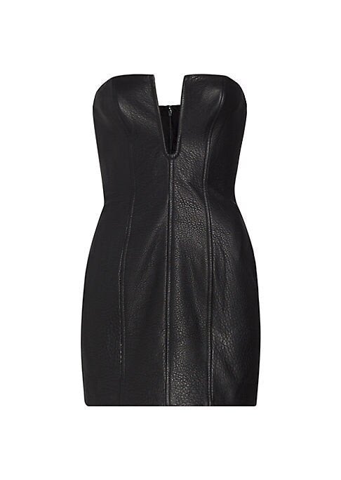 Sleek Leather Mini Dress
