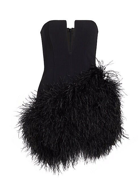 Feathered Body-Con Mini Dress