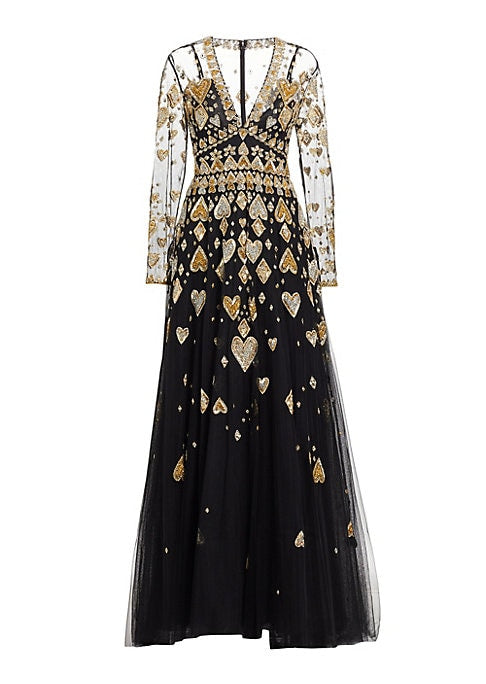 Elegant Heart Illusion Gown