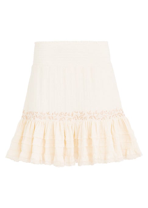 Frilled A-Line Cotton Skirt