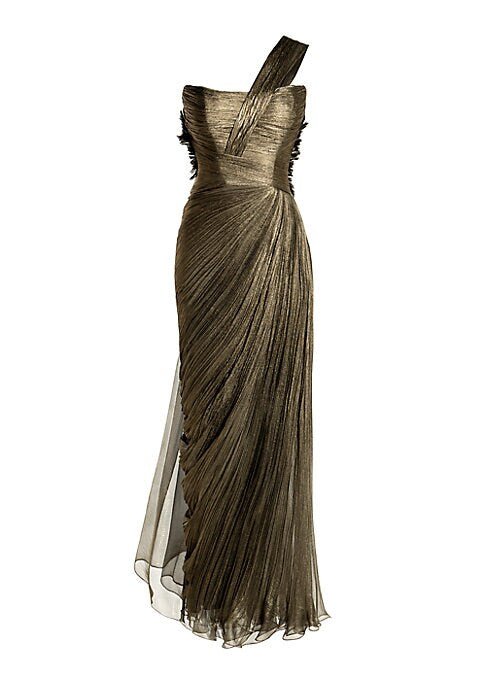 One-Shoulder Silk Glam Dress