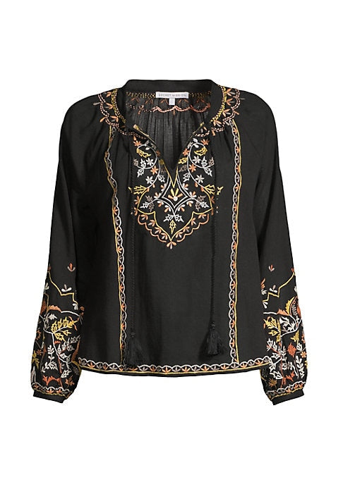 Floral Tassel Gauze Top