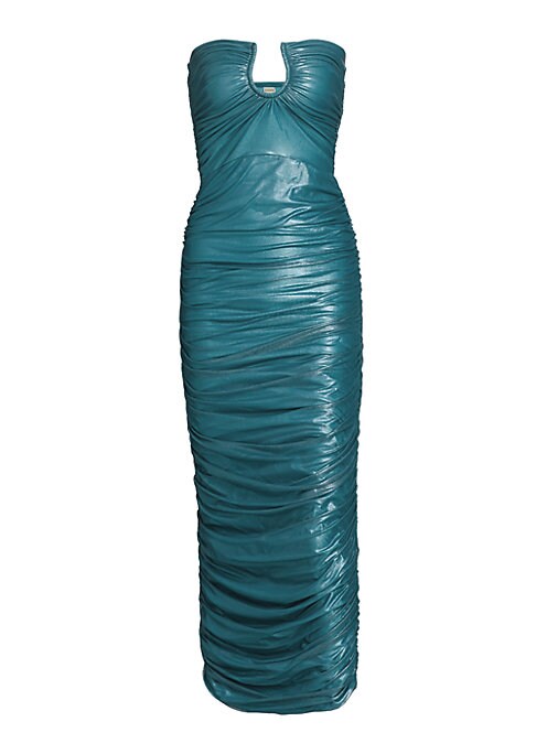 Metallic Ruched Maxi Dress