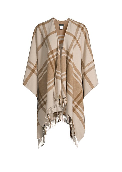 Plaid Tassel Wool Cape