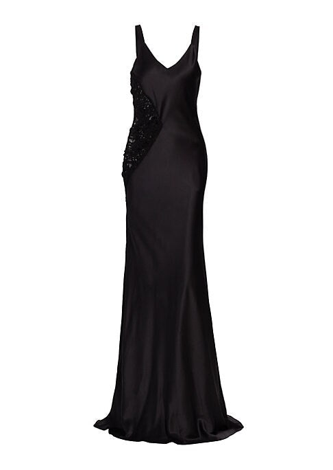Floral Elegance Silk Gown