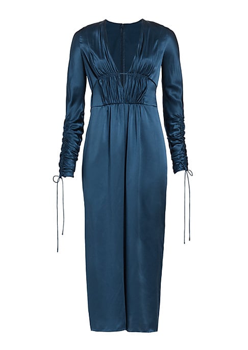 Elegant Ruched V-Dress