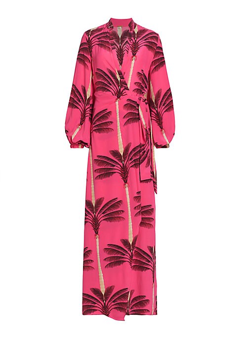 Tropical Silk Wrap Dress
