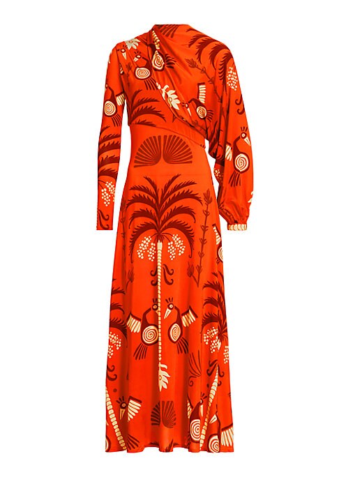 Vibrant Asymmetric Midi-Dress