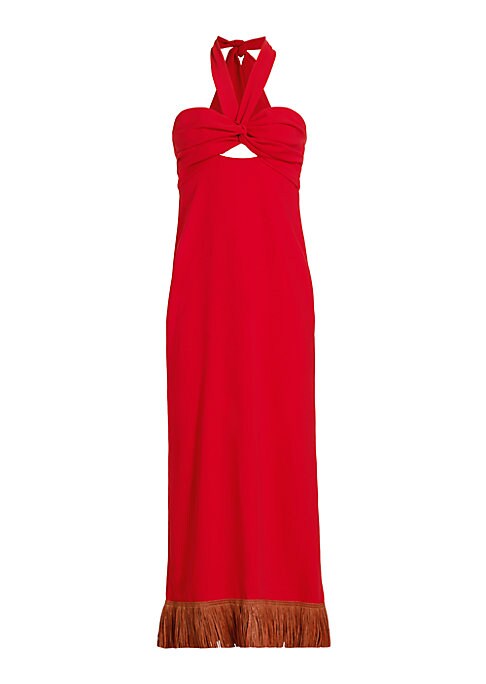 Fringed Elegance Midi-Dress