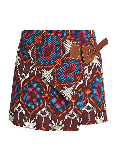 Embroidered Love Wrap Skirt