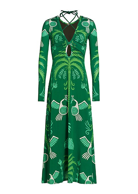 Vibrant Cut-Out Midi Dress