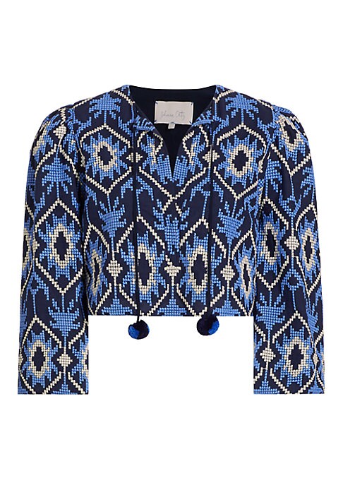 Geometric Embroidered Crop Top