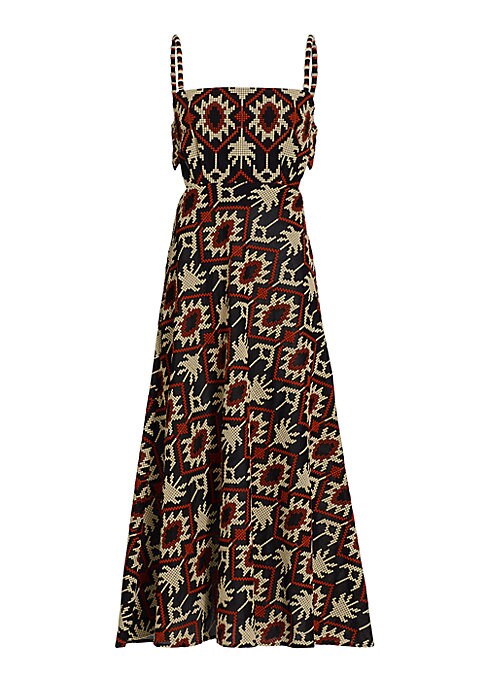 Embroidered Open-Back Dress