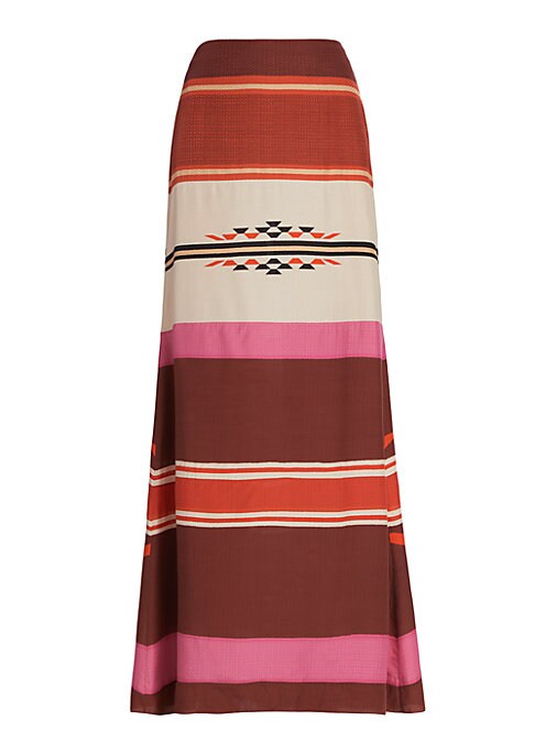 Striped A-Line Maxi Skirt