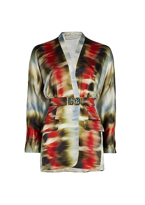 Artful Silk Belted Jacket