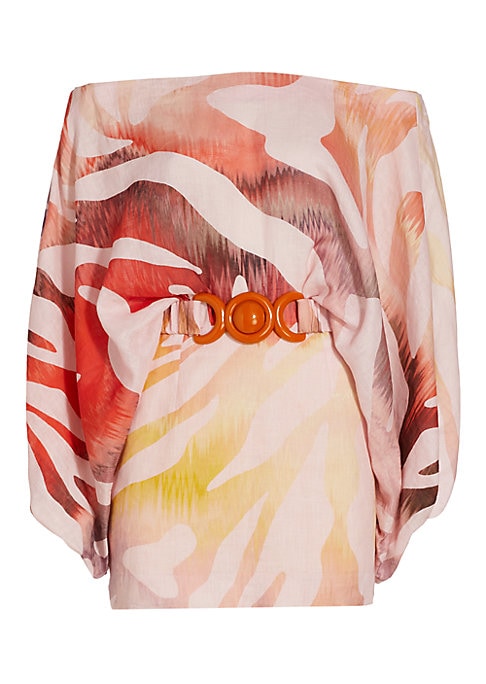 Print Balloon Sleeve Dress