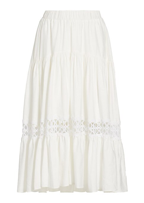Lace Tiered Midi Skirt