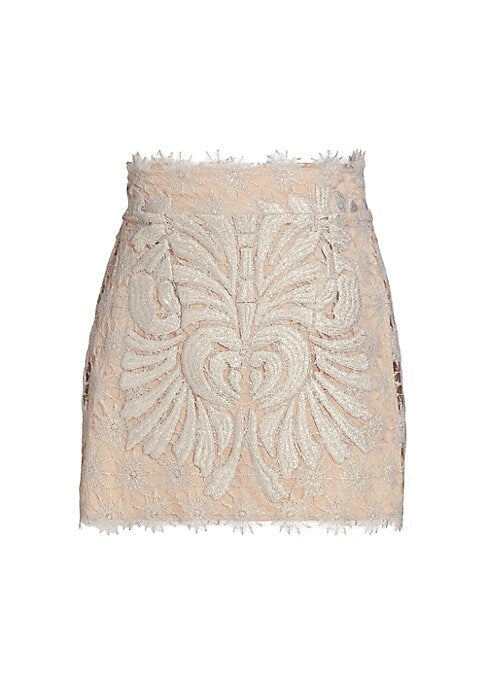 Metallic Lace Miniskirt
