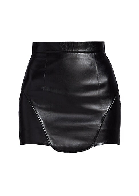 Asymmetric Leather Skirt