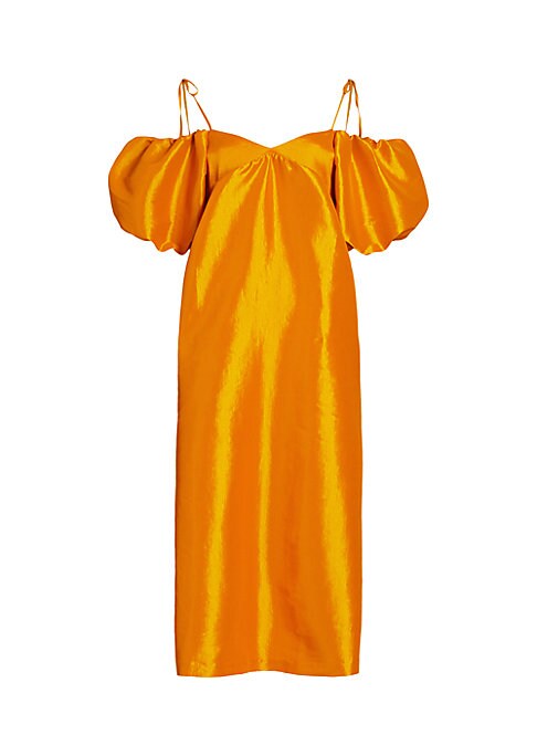 Puff Sleeve Taffeta Dress