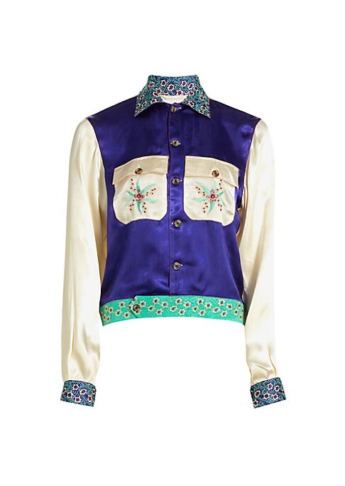 Floral Silk Statement Jacket