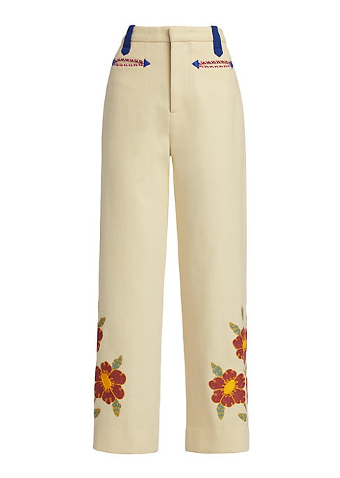 Embroidered Floral Trousers