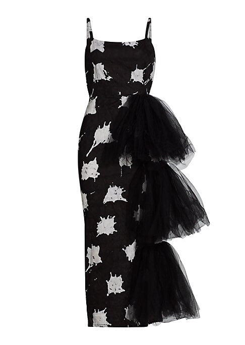 Splatter Tulle Midi Dress