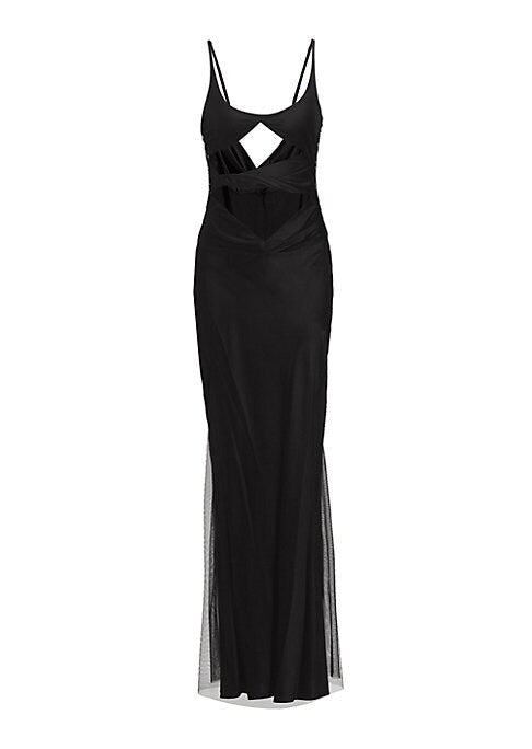 Elegant Tulle Cut-Out Gown